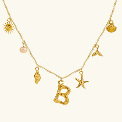 [Raffine]Avaria Ocean Initial Necklace