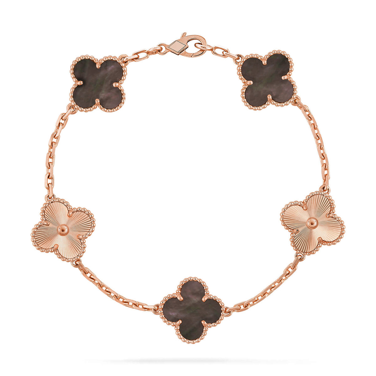 [Raffine] CLOVER 5 MOTIF GRAY MOP BRACELET COLLECTION