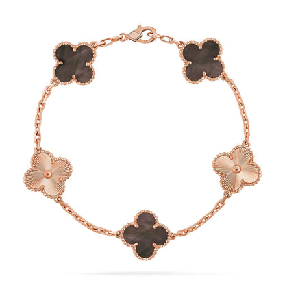 [Raffine] CLOVER 5 MOTIF GRAY MOP BRACELET COLLECTION