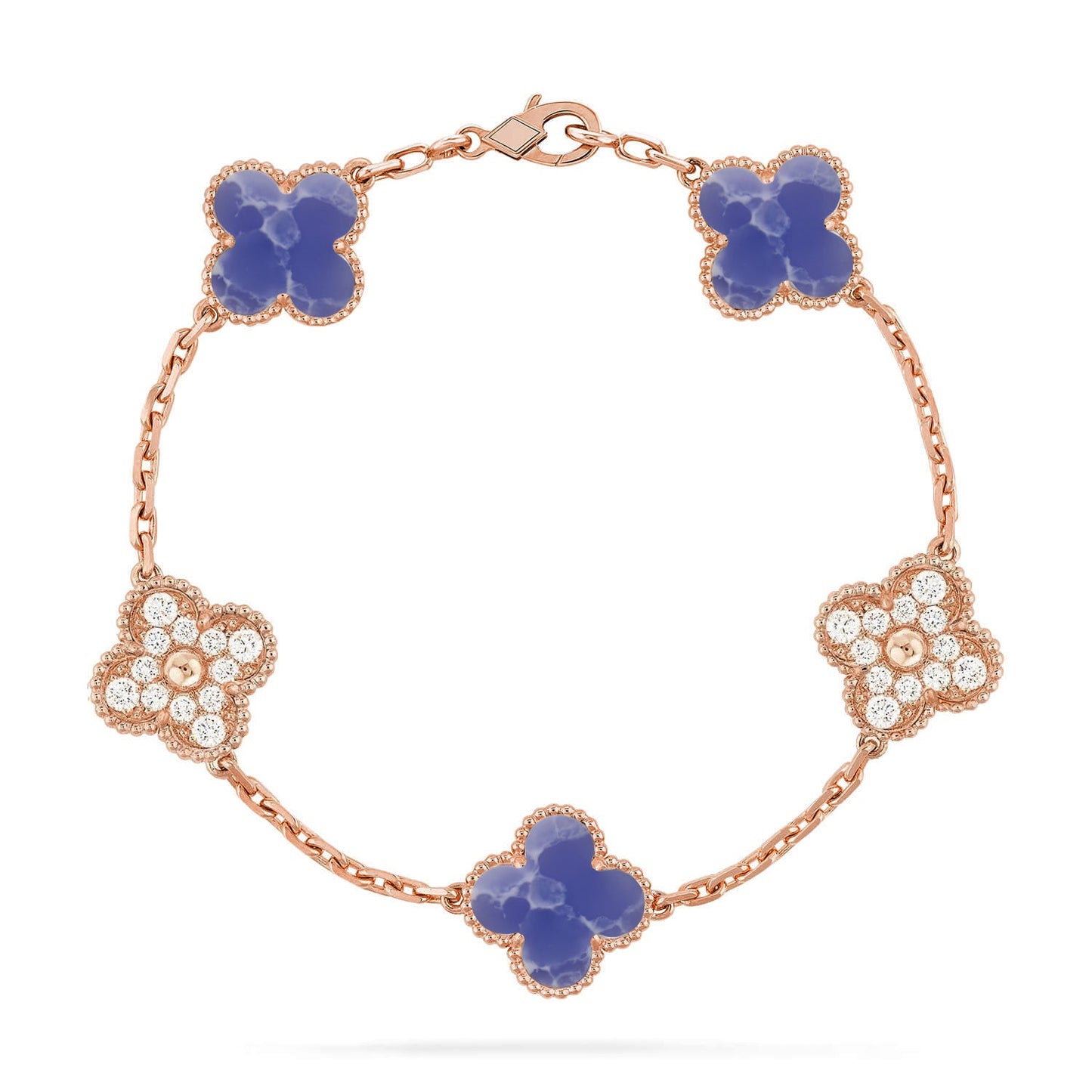 [Raffine] مجموعة سوار CLOVER 5 MOTIF BLUE VEINS