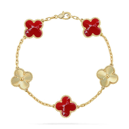 [Raffine]CLOVER 5 MOTIVE ROTES MUSTER ARMBAND KOLLEKTION