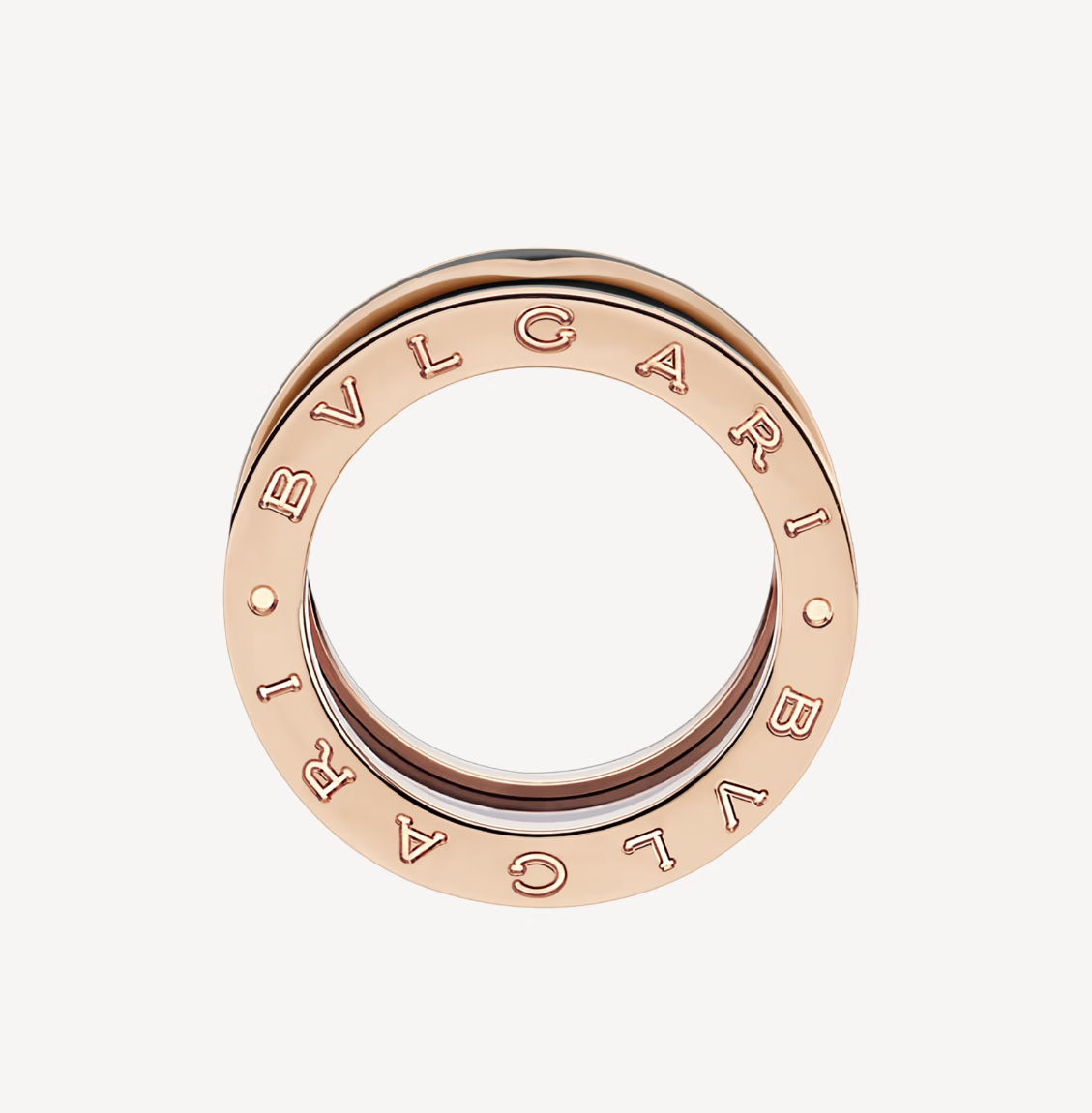 [Raffine]ZERO 1 TWO-BAND WITH MATTE BLACK CERAMIC PINK GOLD RING