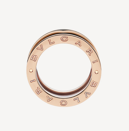 [Raffine]ZERO 1 TWO-BAND WITH MATTE BLACK CERAMIC PINK GOLD RING