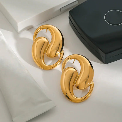 [Raffine]Dansley Water Drop Gold Earrings