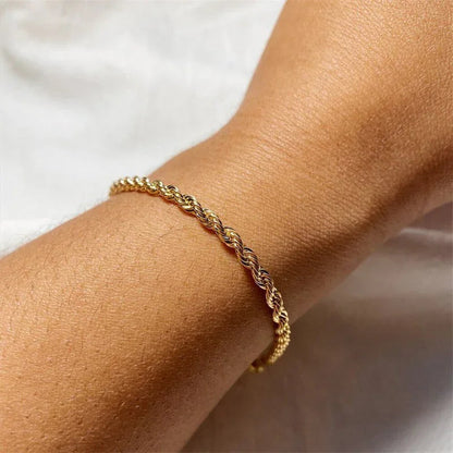 [Raffine]Gigi Rope Chain Gold Bracelet