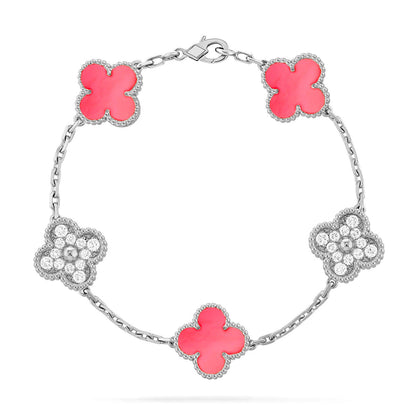 [Raffine] CLOVER 5 MOTIFS ROSA PERLMUTT ARMBAND KOLLEKTION