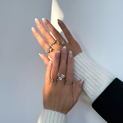 [Raffine]Chastity Diamond Ring Stack