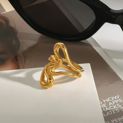 [Raffine]Corina Abstract Gold Ring