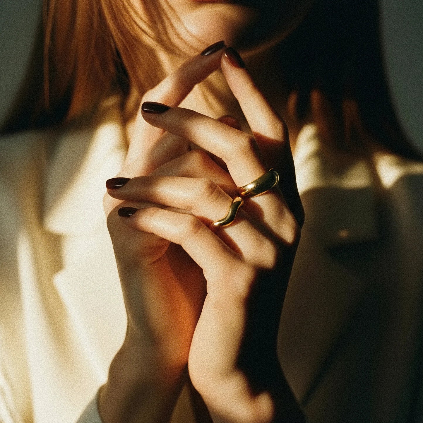 [Raffine]Lunaria Gold Wave Ring
