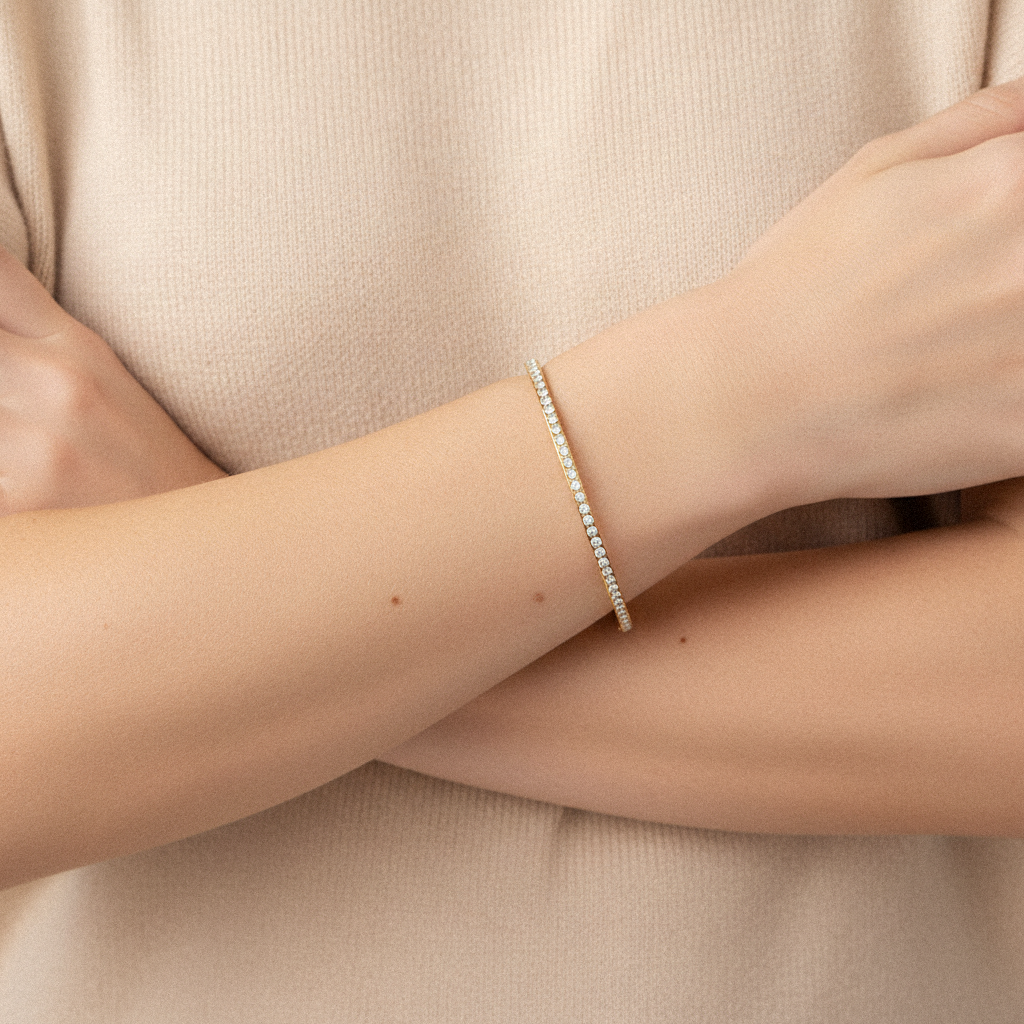 [Raffine]Kalista Diamond Gold Bangle