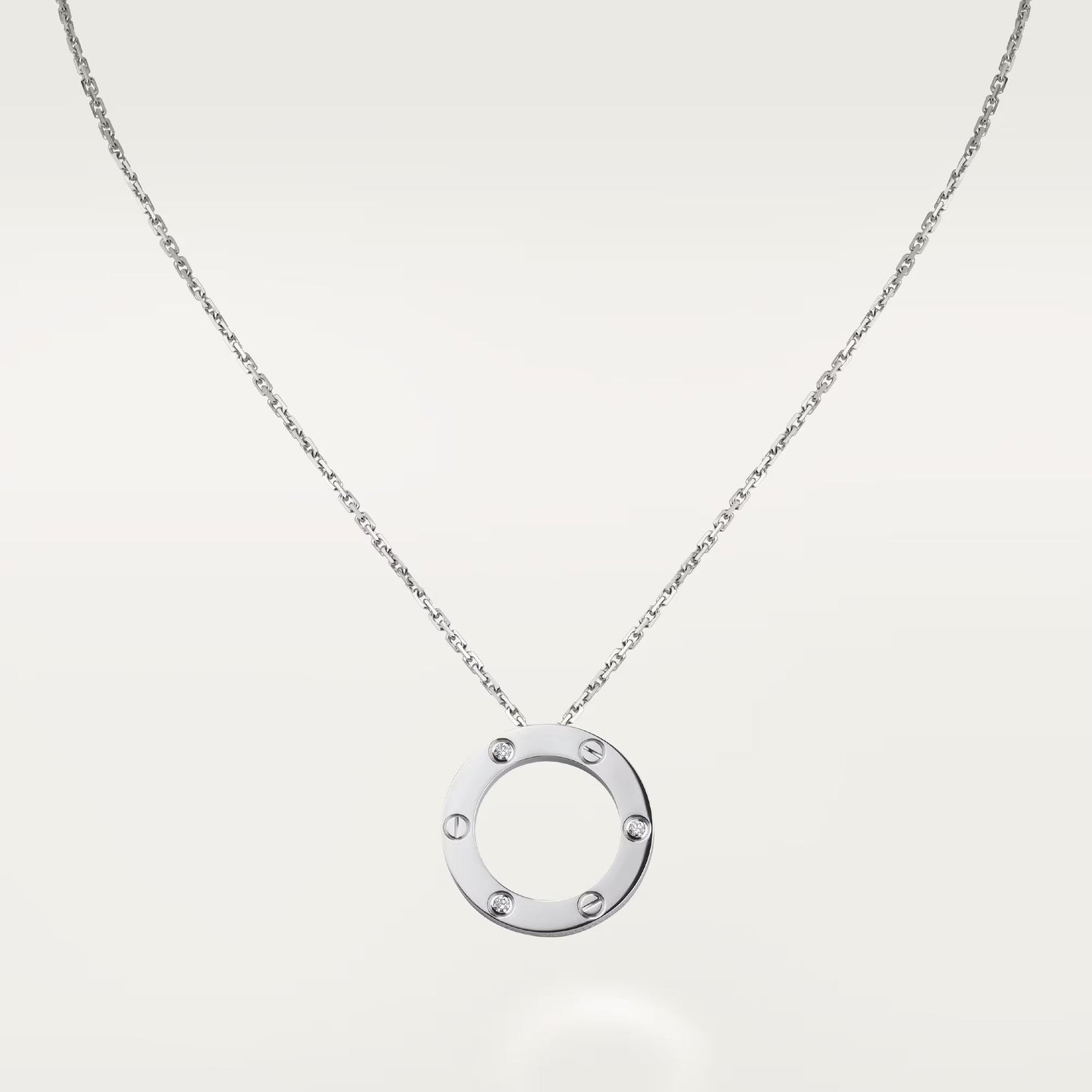 [Raffine]LOVE NECKLACE 16MM 3 DIAMONDS
