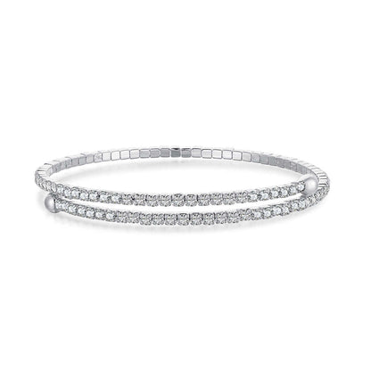 [Raffine]Pulsera de moda redonda con hilera de diamantes