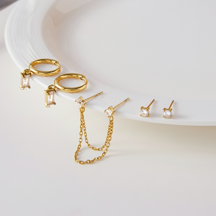 [Raffine]Dina Essential Diamond Earrings Bundle