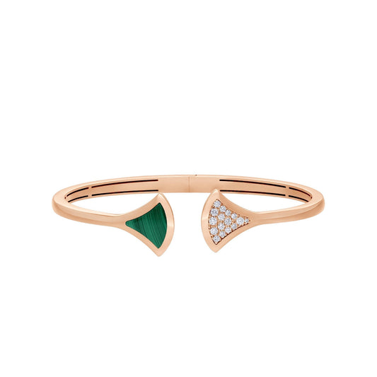 [Raffine]DREAM BRACELET OPEN MALACHITE PINK GOLD