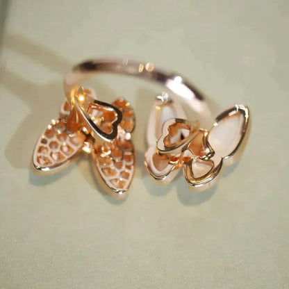 [Raffine]TWIN BUTTERFLY DIAMOND MOP RING