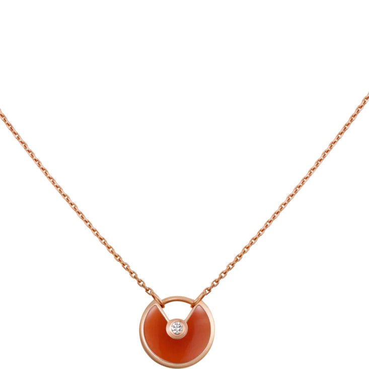 [Raffine] COLLAR DE ÓNIX Y CORNALINA DORADA AMULETTE