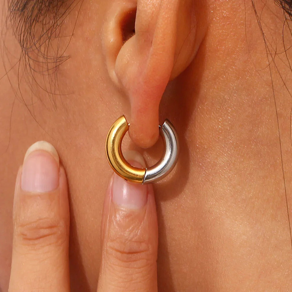 [Raffine]Ingrid Two Tone Hoop Earring