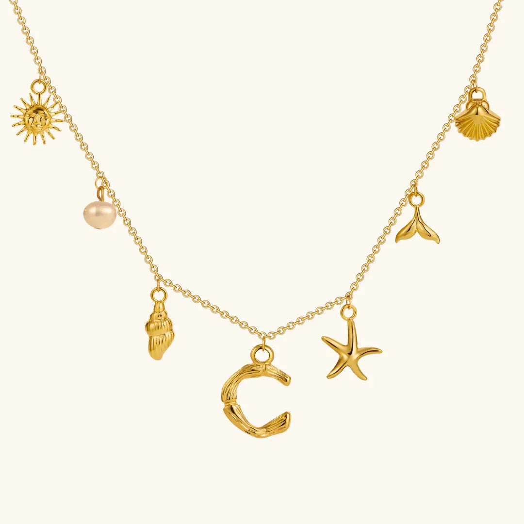 [Raffine]Avaria Ocean Initial Necklace