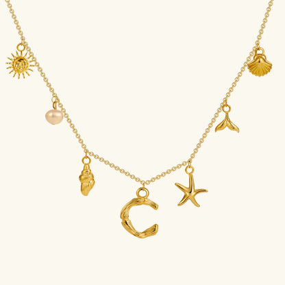 [Raffine]Avaria Ocean Initial Necklace
