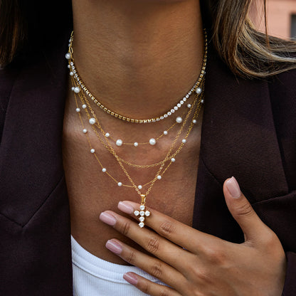 [Raffine]Wynter Diamond Cross Necklace
