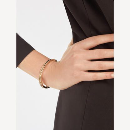 [Raffine]ZERO 1 SPIRAL AND PAVED DIAMOND GOLD BRACELET
