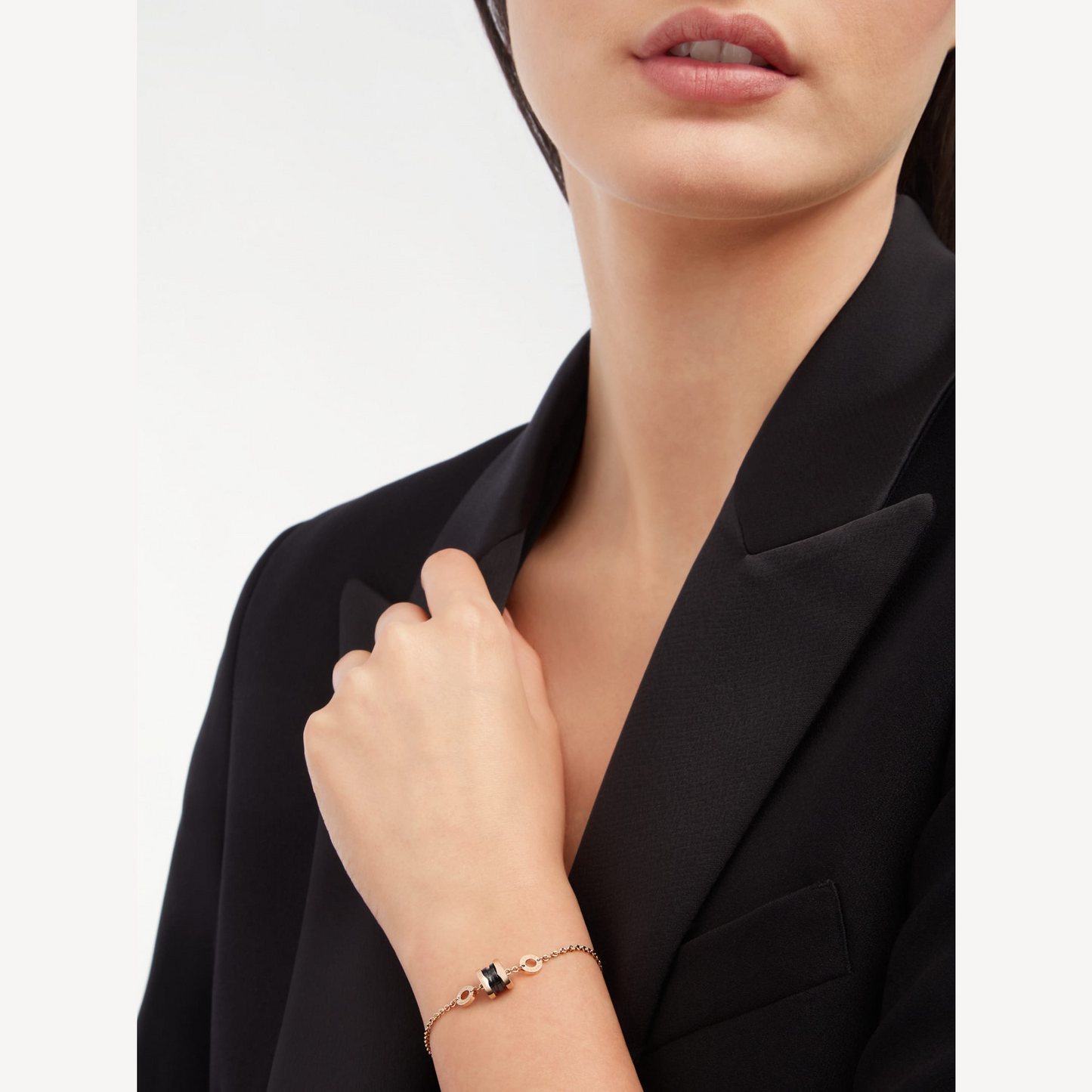 [Raffine]ZERO 1 SOFT PINK GOLD AND BLACK CERAMIC BRACELET