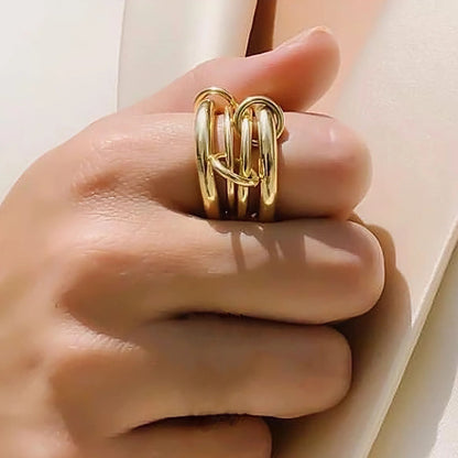 [Raffine]Alexandria Two-Tone Stacked Ring