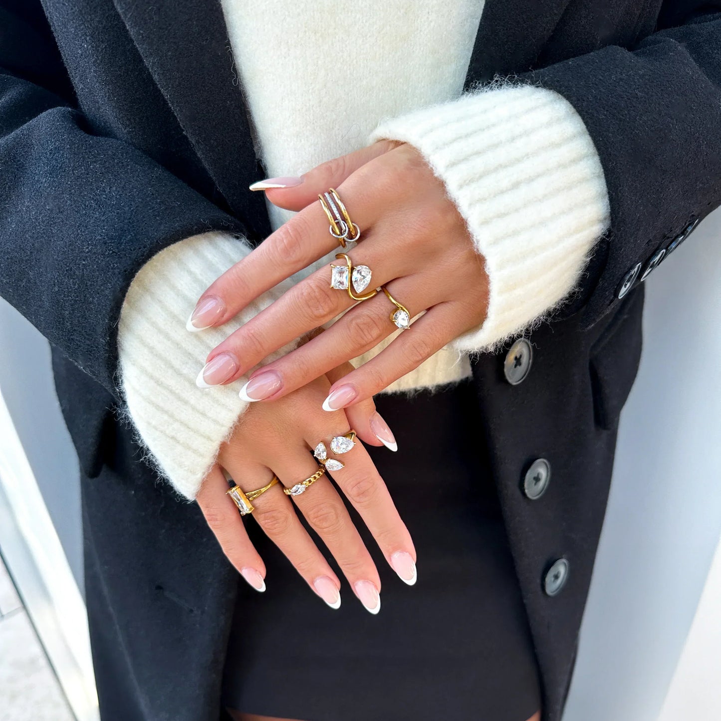 [Raffine]Chastity Diamond Ring Stack