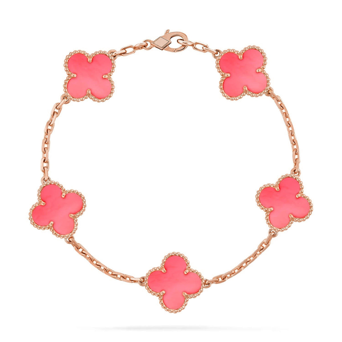 [Raffine] CLOVER 5 MOTIFS ROSA PERLMUTT ARMBAND KOLLEKTION