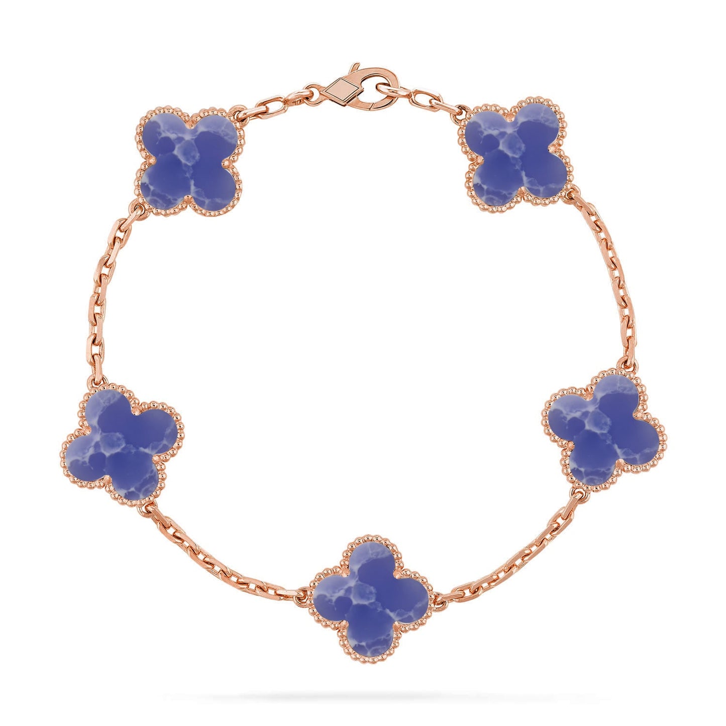 [Raffine] مجموعة سوار CLOVER 5 MOTIF BLUE VEINS