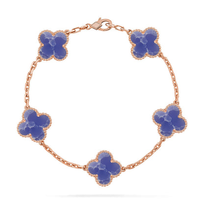 [Raffine] مجموعة سوار CLOVER 5 MOTIF BLUE VEINS