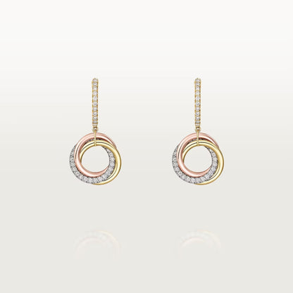 [Raffine]TRINITY HALF DIAMOND  EARRINGS