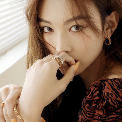 [Raffine]CLASH SMALL HOOP EARRINGS