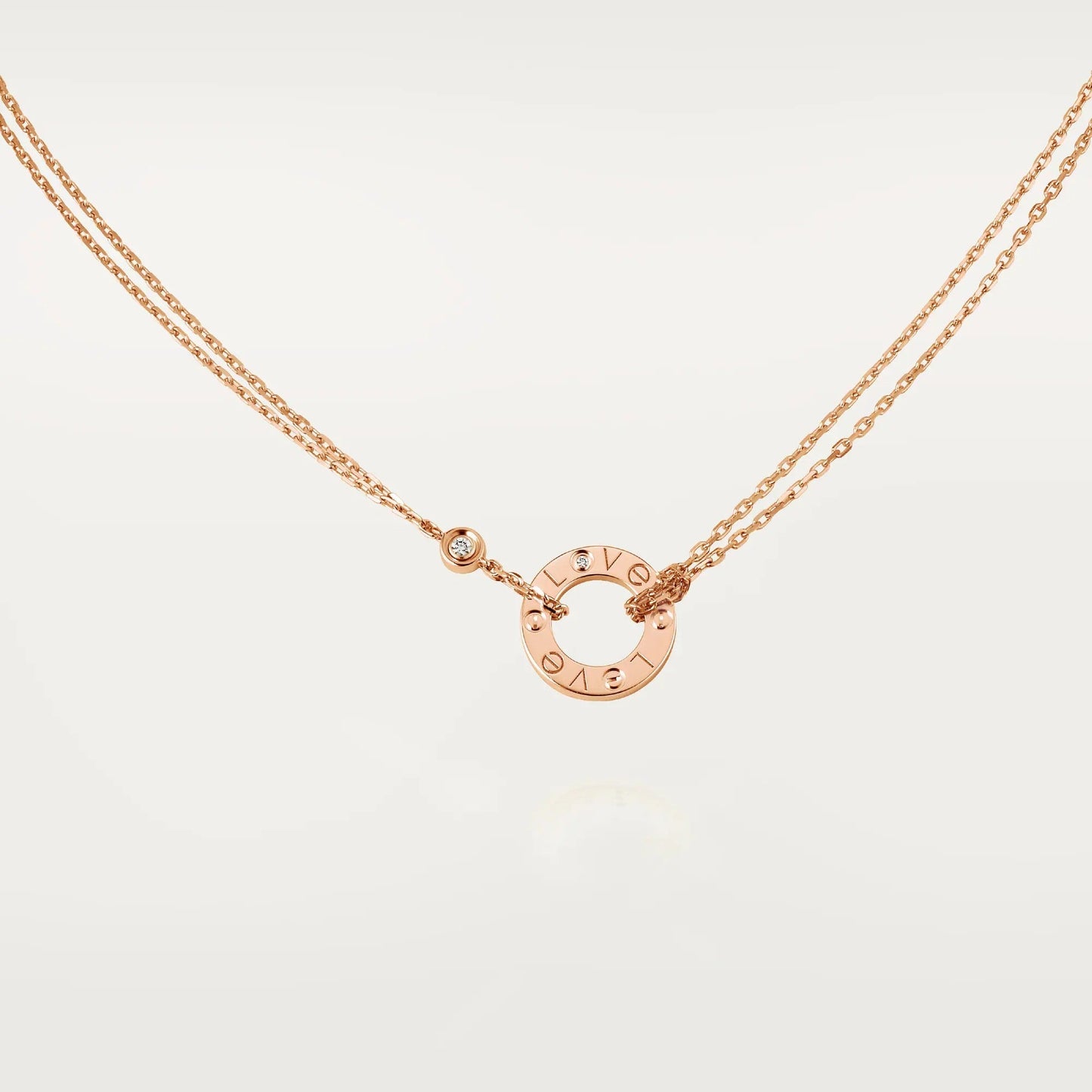 [Raffine]LOVE NECKLACE 16MM 2 DIAMONDS