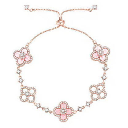 [Raffine]CLOVER 5 MOTIF PINK BLUE RED WHITE BRACELET