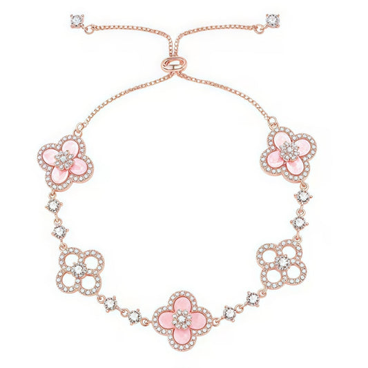 [Raffine]CLOVER 5 MOTIF PINK BLUE RED WHITE BRACELET