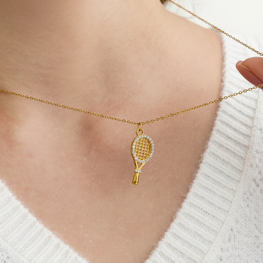 [Raffine]Aces Gold Tennis Pendant