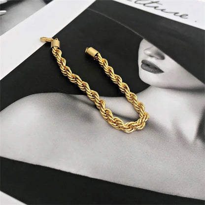 [Raffine]Gigi Rope Chain Gold Bracelet