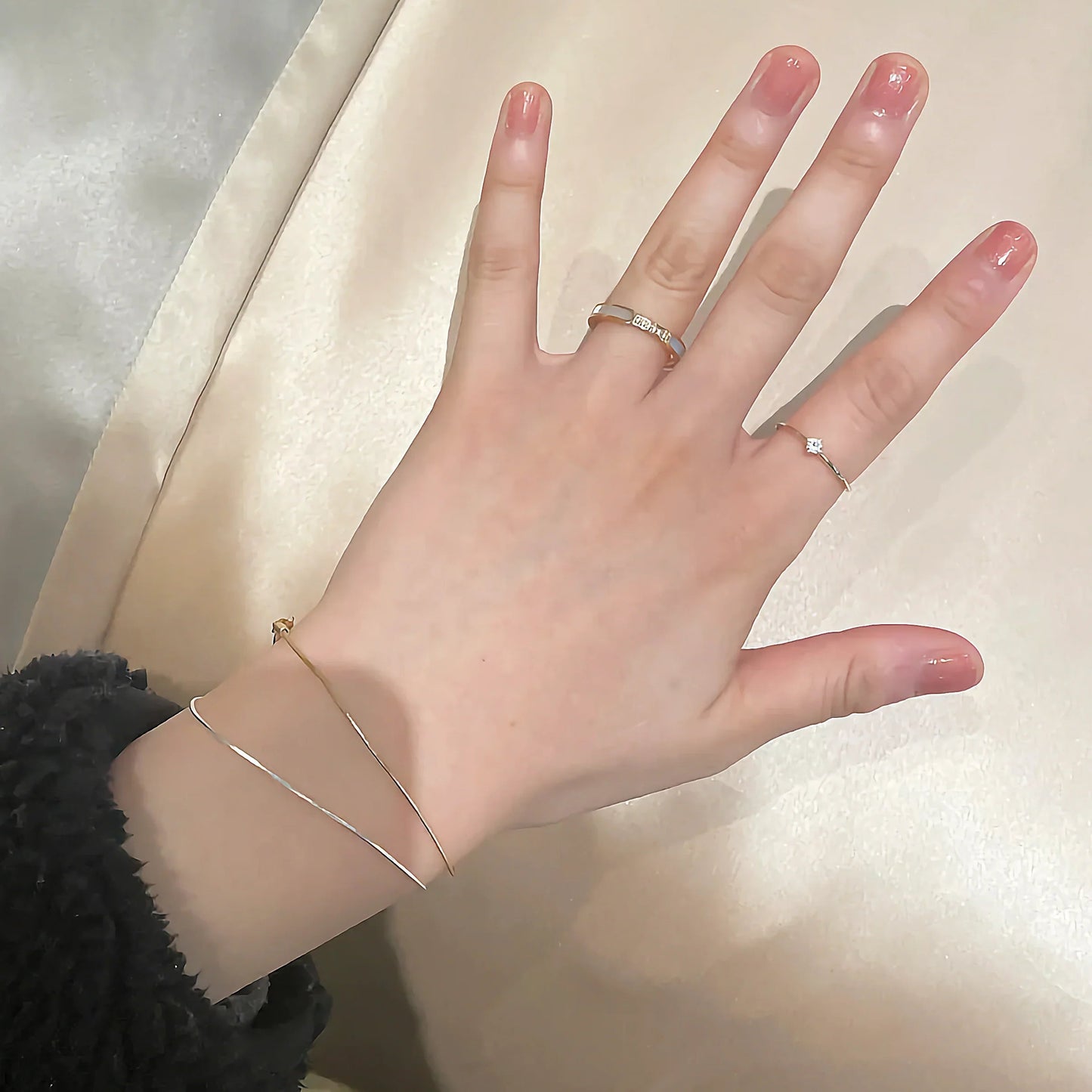 [Raffine]Gabrielle Diamond Simulant Gold Ring