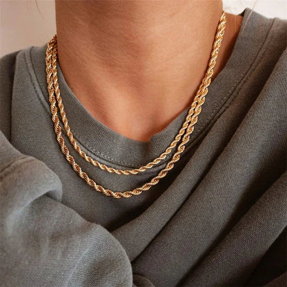 [Raffine]Bianca Rope Chain Gold Necklace