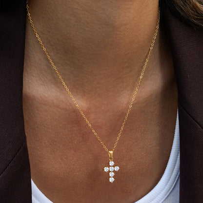 [Raffine]Wynter Diamond Cross Necklace