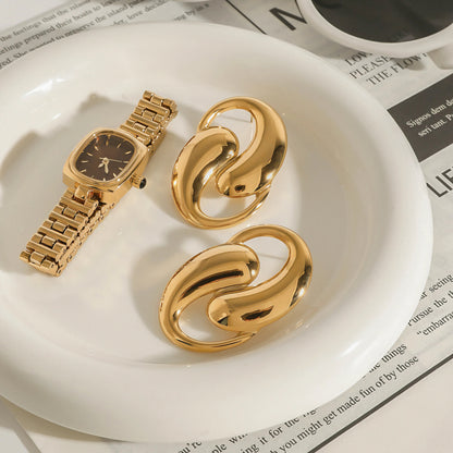 [Raffine]Dansley Water Drop Gold Earrings
