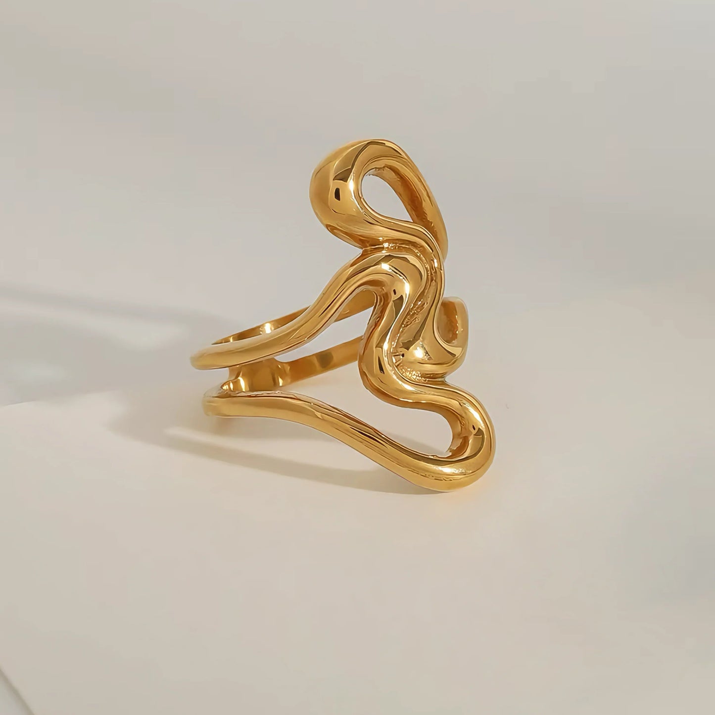 [Raffine]Corina Abstract Gold Ring