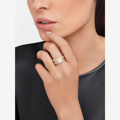 [Raffine]ZERO 1 THREE-BAND ROSE WHITE AND YELLOW RING