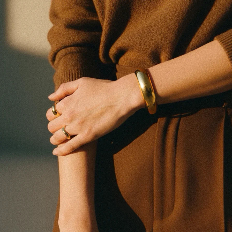 [Raffine]Lunaria Gold Wave Ring