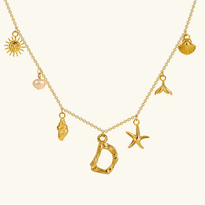 [Raffine]Avaria Ocean Initial Necklace