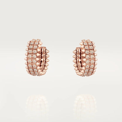 [Raffine]CLASH 9.2MM FULL DIAMOND DOUBLE ROW EARRINGS