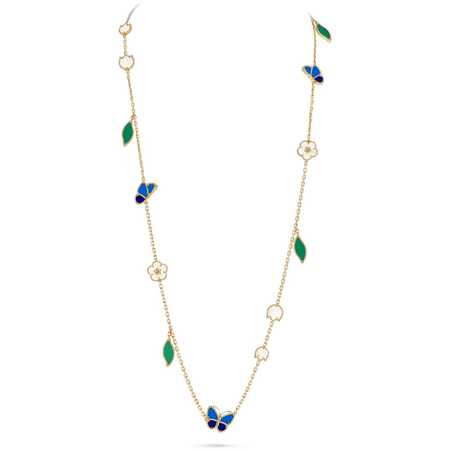[Raffine] GLÜCKLICHE FRÜHLINGS-SCHMETTERLINGS-HALSKEtte MIT 15 BLÜTEN