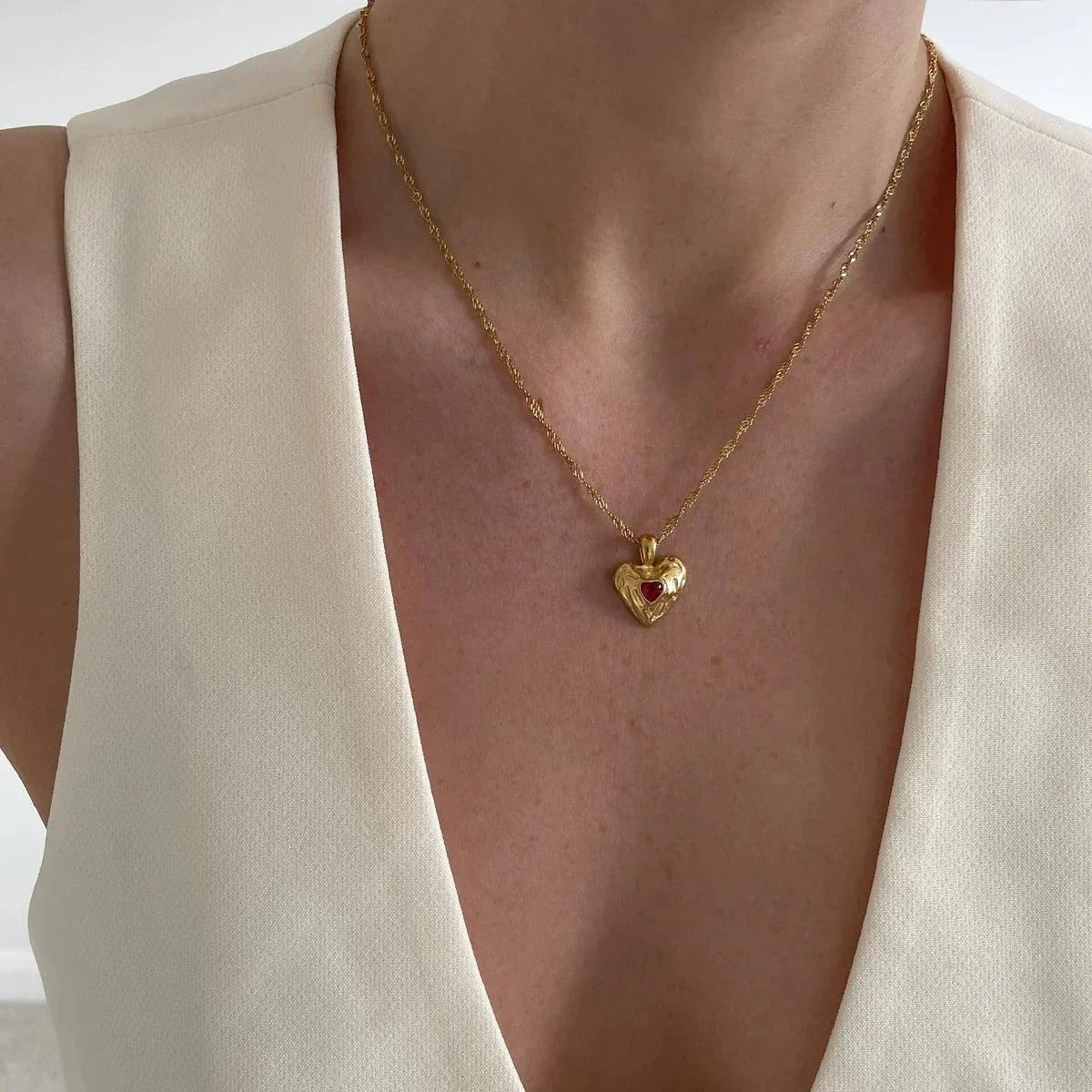 [Raffine]Vesper Gold Heart Necklace