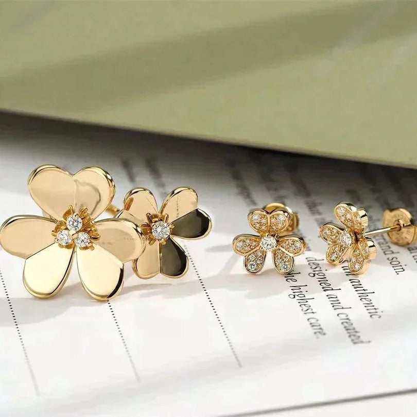 [Raffine]Anillo de oro y diamantes CLOVER COMOS